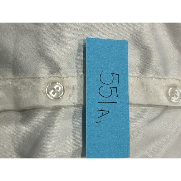 No Boundaries Womens White Short Sleeve Buttoned Blouse Ruched Tie Cuffs Sz M - Picture 8 of 10